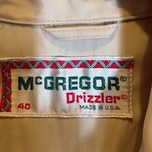Vintage McGregor DRIZZLER Nylon Jacket sz 40  1960's Cream Talon Pull Men’s RARE